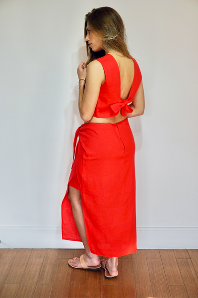 Pollera Margarita Roja