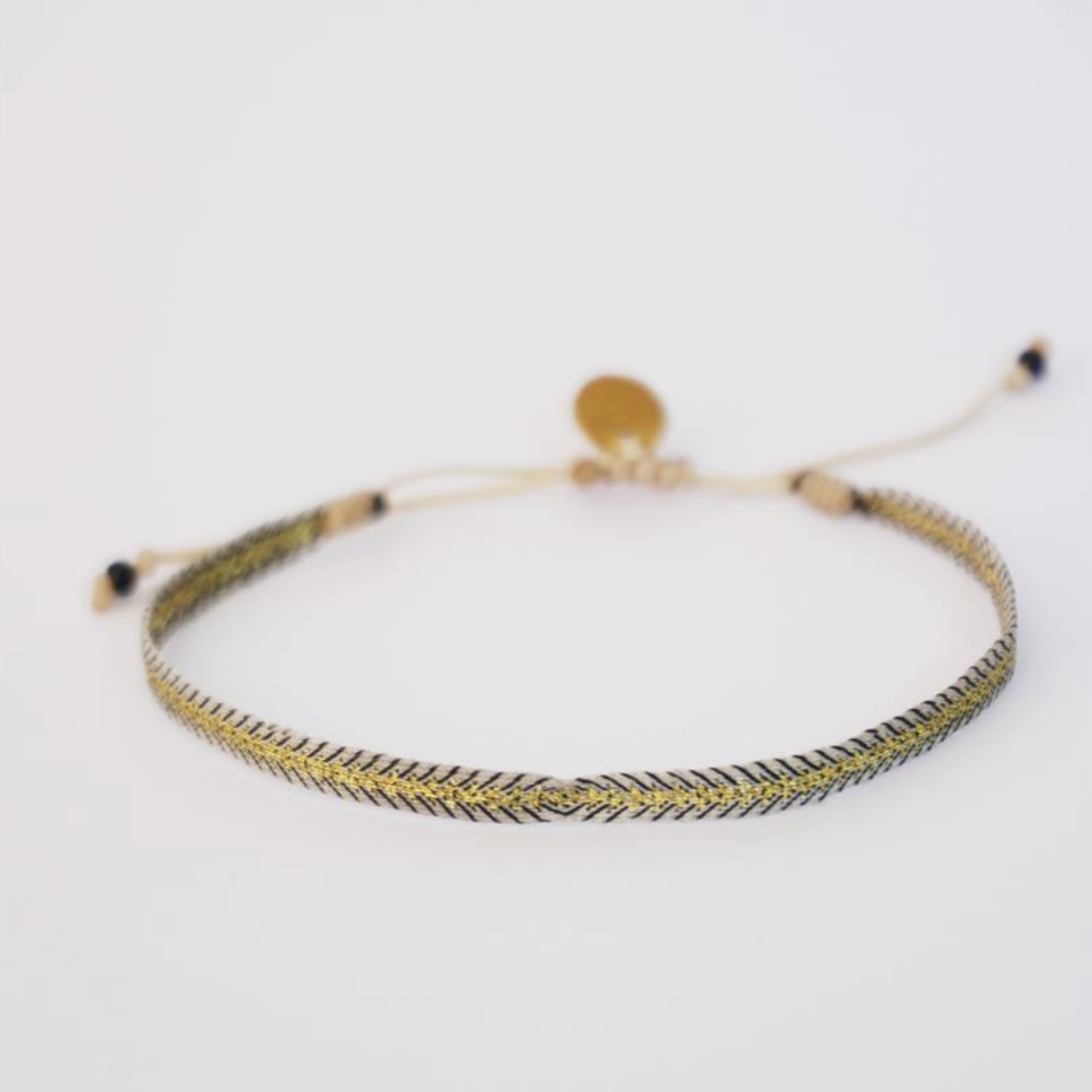 Pulsera negra/dorado