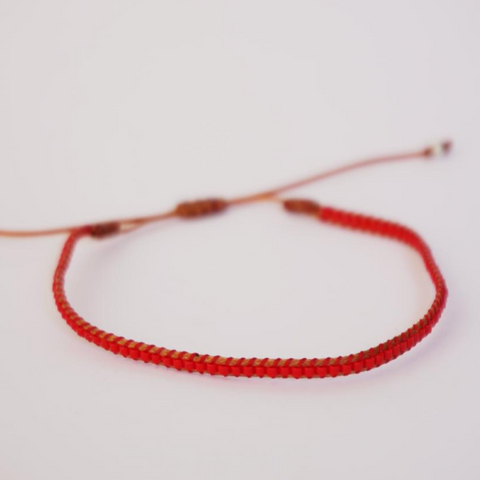 Pulsera roja mostacilla